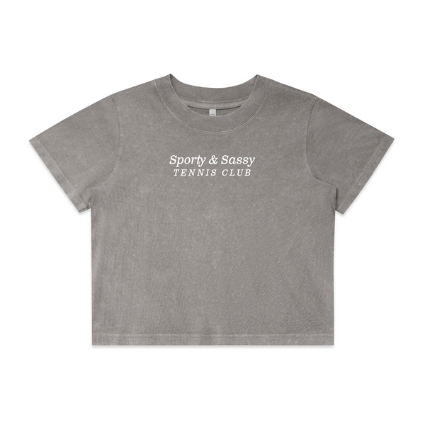 Sporty & Sassy Stone Wash Heavy Crop