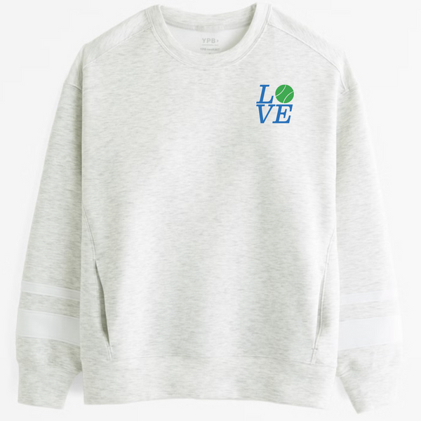 LOVE Striped Sleeve Sweatshirt